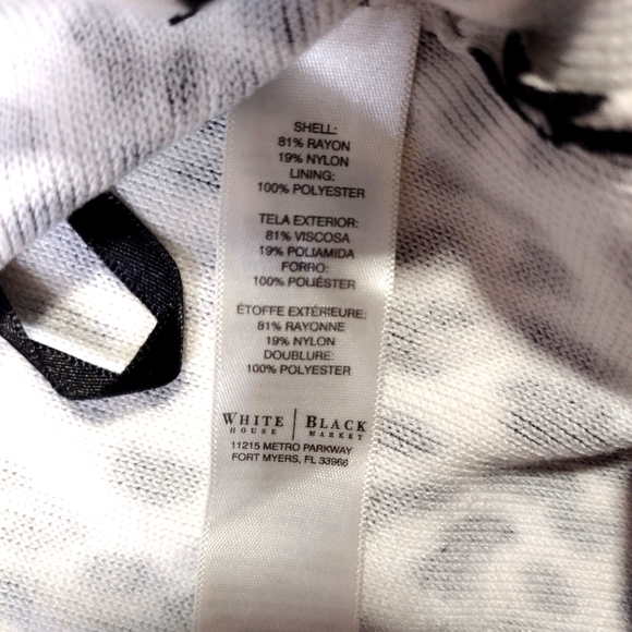 WHITE HOUSE BLACK MARKET Cheetah Zipper Sweater Cardigan 3/4 Sleeve SIZEXS - Picture 7 of 7